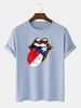 100% coton Cheetah America Independence Day Print T-shirts à manches courtes