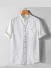 100% coton Chemises unies à manches courtes