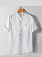 100% coton Chemises unies à manches courtes