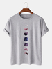 100% coton éclipse lunaire imprimé décontracté col rond T-shirts manches courtes