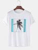 100% coton Coconut Tree T-shirts amples à manches courtes