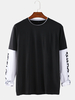 100% coton côté lettre imprimé patchwork manches docteur t-shirts amples