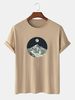 100% coton design montagne paysage T-shirts décontractés à manches courtes