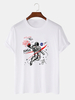 100% coton Designer Astronaut Print Loose T-shirts à manches courtes
