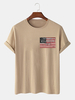100% coton drapeau américain impression T-shirts manches courtes col rond