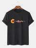 100% coton drôle planète imprimer col rond manches courtes T-shirts amples