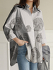 100% coton femmes imprimé floral poitrine poche revers chemises à manches longues
