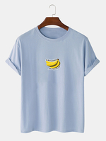 100% coton fruits motif banane col rond manches courtes T-shirts amples