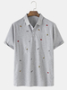100% coton hommes broderie drôle manches courtes chemises de golf occasionnels