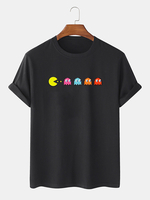100% coton imprimé drôle de jeu col rond lâche t-shirts à manches courtes