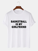 100% coton imprimé slogan col rond T-shirts basiques à manches courtes