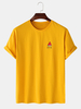 100% coton motif pastèque imprimé texte à manches courtes t-shirts amples