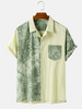 100% coton épissé Tie-dye Patchwork Pocket Chemises décontractées respirantes