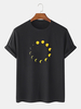 100% coton respirant Moon Eclipse Print T-shirts décontractés à manches courtes