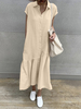 100% coton solide volants ourlet robe bohème décontractée pour les femmes