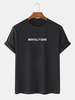 100% coton texte imprimé lâche manches courtes T-shirts simples