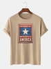 100% coton USA Independence Day Print Encourageant les loisirs T-shirts à manches courtes