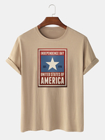 100% coton USA Independence Day Print Encourageant les loisirs T-shirts à manches courtes