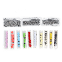 100 Ensembles 9.5mm 10 Couleurs En Métal Prong Anneau Boutons Press Goujons Couture Artisanat Attaches Snap Craft Outil