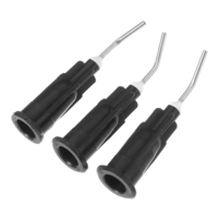100 pcs 0.88mm Seringue Noire Aiguille Dents Plat Aiguille Inhibiteur Dacide Irrigation Dentaire Bent Aiguille