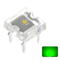 100 PCS 20mA Vert Transparent Émission Lampe Flat Top LED Diode Trou Ampoule DIY Lampe DC3V