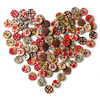 100 PCS Motif Rond En Bois Bouton Mélangé 2 Trou Naturel À Coudre Enfants À La Main Vêtements Boutons