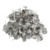 100 Pcs Plat Pad Oreille Noix Embrayages Boucle Doreille Messages Goujons + Défilement Dos Résultats