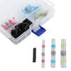 100 Pcs Soudage Anneau Terminal + Noir Thermorétractable Tube Soudé Manchon Étanche Soudure Joint Fil Connecteurs pour A