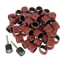 100 pièces 80-600 gaines de papier abrasif de ponçage avec 2 mandrins de tambour de ponçage adaptés aux outils rotatifs