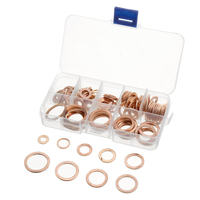 100 pièces assorties en cuivre joint solide joint rondelle bouchon de carter huile pour bateau écrasement joint plat ann