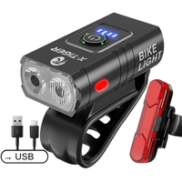 1000LM Brightness Bike Light Set 6 Light Modes 1200mAh Battery Aluminum Alloy Bicycle Front Light with Smart Taillight f