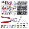 100/200 Ensembles DIY Boutons-Pression Outils Kit Couleurs Assorties Snap Boutons À Coudre En Métal