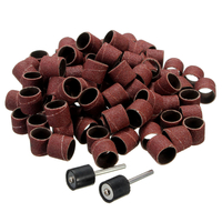 100 manchons de papier abrasif de 1/2 pouce avec 2 mandrins