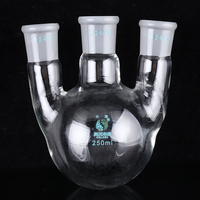 100ml 250ml 500ml Verre 24/29 Flacon débullition à fond rond à trois cols Verrerie de laboratoire à 3 cols