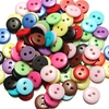 100pcs 2 trous couleur mélangée ronde résine bouton couture accessoires