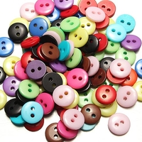 100pcs 2 trous couleur mélangée ronde résine bouton couture accessoires