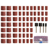 100pcs 60/120/320 grit kit tambour de ponçage outils rotatifs dremel avec 1/2 1/4 pouces poncer mandrins