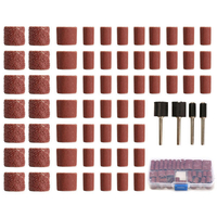 100pcs 60/120/320 grit kit tambour de ponçage outils rotatifs dremel avec 1/2 1/4 pouces poncer mandrins