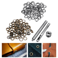 100pcs 6mm oeillets en laiton argent bronze trousse à outils punch artisanat en cuir vêtements kit doutils