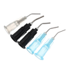100 pcs Irrigation Bent Aiguille Astuces Dents Plat Aiguille Dentaire Débit Mastic Résine Composite Acide Reagen