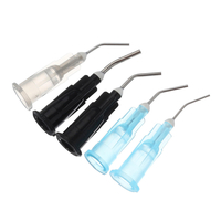 100 pcs Irrigation Bent Aiguille Astuces Dents Plat Aiguille Dentaire Débit Mastic Résine Composite Acide Reagen