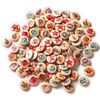 100 PCS Océan Rond Motif En Bois Bouton Mélangé 2 Trous Coudre À La Main Vêtements À La Main Boutons