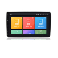 10, 1 pouces 2 Din Android 9.1 Autoradio 1 + 16G Réglable à 360 ° IPS Lecteur multimédia à écran tactile 2.5D GPS Navigat