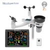 10.2" Solar-Powered Weather Station with Seven-in-One Outdoor Sensor Monitors Multiple Temperature and Humidity Channels