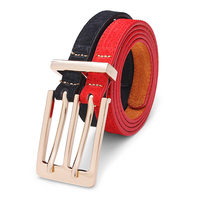 102cm femmes ceinture broche racine double peau de vache de porc boucle mince bande 