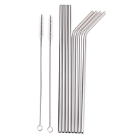 10.5 Pouces en acier inoxydable Pailles Set Paille réutilisable pour 30 oz Yeti Tumbler Pailles à boire Brosse