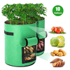10/7 Gallon Potato Plant Grow Bags Double Door Pot Nonwoven Respirable Cloth Bags for Potato / Plant Indoor Outdoor Seed