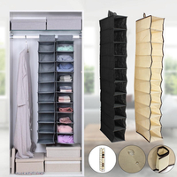 10 niveaux suspendus Rack sac tissu chaussures cintre organisateur garde-robe Armoires placard rangement décor à la mais