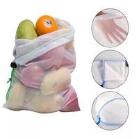 10pcs maille réutilisable sacs à fruits stockage de fruits légumes shopping sac dépicerie