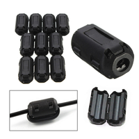 10pcs pince de serrage de fil de câble noir RFI EMI EMC filtres de bruit boîtier de noyau de ferrite